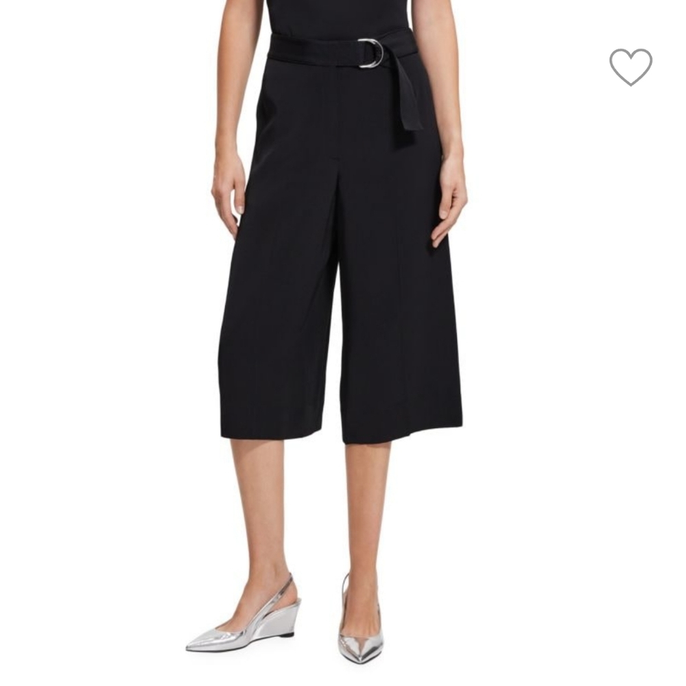 NWT Theory Fluid Ottoman Belted Culotte Pants- 8